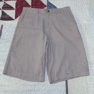 Element Shorts Tan Blue Red Plaid Grid Skate Streetwear